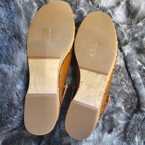 J Crew Convertible Leather Clogs in Rich Oak Size 5.5 - Picture 7 of 11